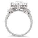 Sterling Silver Engagement Pave CZ Ring