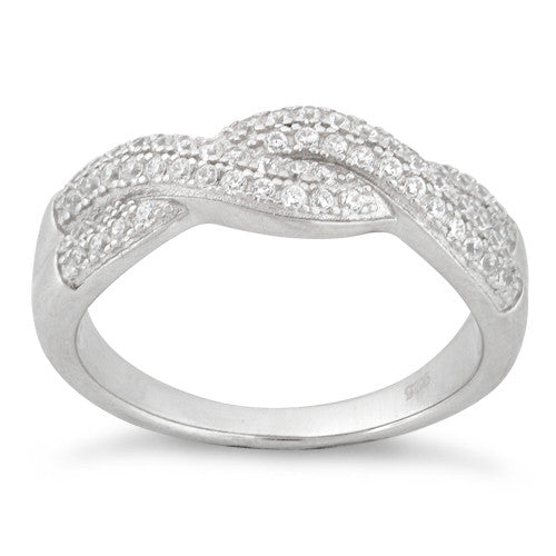 Sterling Silver Entwined CZ Ring