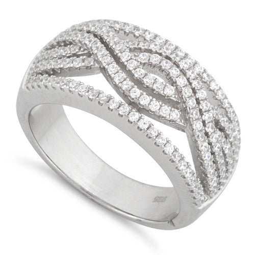 Sterling Silver Entwined CZ Ring