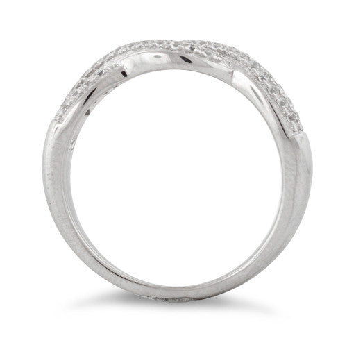 Sterling Silver Entwined CZ Ring