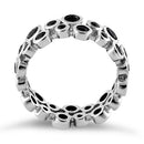 Sterling Silver Eternity Bubbles Black CZ Ring