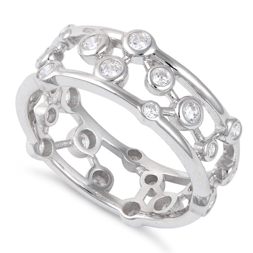 Sterling Silver Eternity Bubbles CZ Ring