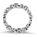 Sterling Silver Eternity Bubbles Violet Ruby CZ Ring