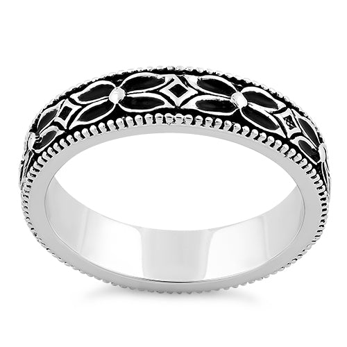 Sterling Silver Eternity Flower Band Ring