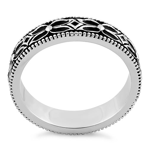 Sterling Silver Eternity Flower Band Ring