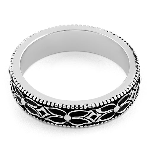 Sterling Silver Eternity Flower Band Ring