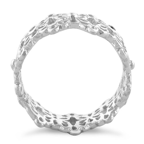 Sterling Silver Eternity Flower CZ  Ring