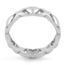 Sterling Silver Eternity Hearts Ring