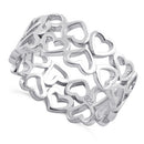 Sterling Silver Eternity Hearts Ring