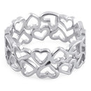 Sterling Silver Eternity Hearts Ring