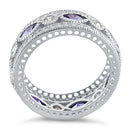 Sterling Silver Eternity Marquise & Round Amethyst CZ Ring