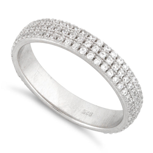 Sterling Silver Eternity Pave CZ Ring