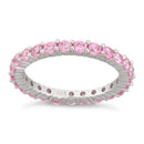 Sterling Silver Eternity Pink CZ Ring