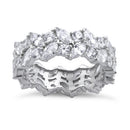 Sterling Silver Eternity Round and Marquise Clear CZ Ring