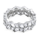Sterling Silver Eternity Round and Marquise Clear CZ Ring