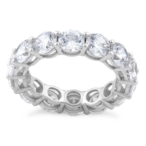 Sterling Silver Eternity Round CZ Ring