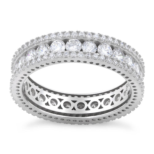 Sterling Silver Eternity Round CZ Ring