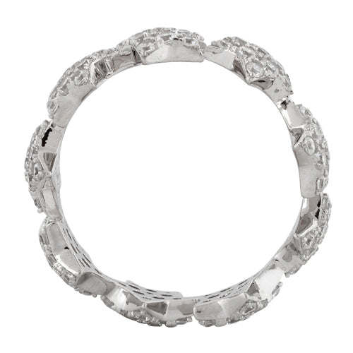 Sterling Silver Eternity Stars Pave CZ Ring