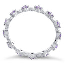 Sterling Silver Eternity Thin Amethyst CZ Ring