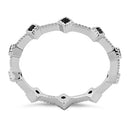 Sterling Silver Eternity Thin Black CZ Ring