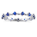 Sterling Silver Eternity Thin Blue Spinel CZ Ring