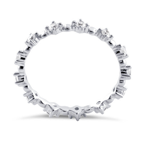 Sterling Silver Eternity Thin CZ Ring