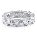 Sterling Silver Eternity Triangle Clear CZ Ring