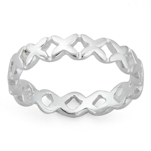 Sterling Silver Eternity X Ring