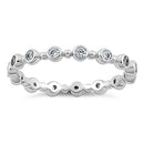 Sterling Silver Ethereal Round Cut Clear CZ Eternity Ring