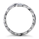 Sterling Silver Evil Eye Leaves Ring