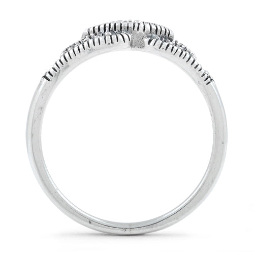 Sterling Silver Evil Eye Marcasite Ring