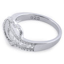 Sterling Silver Exotic Heart Clear CZ Ring