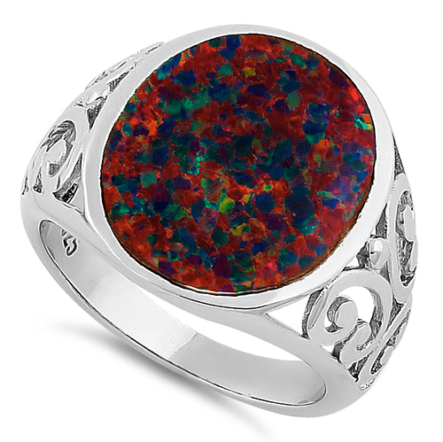 Sterling Silver Extravagant Black Lab Opal Ring