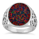 Sterling Silver Extravagant Black Lab Opal Ring