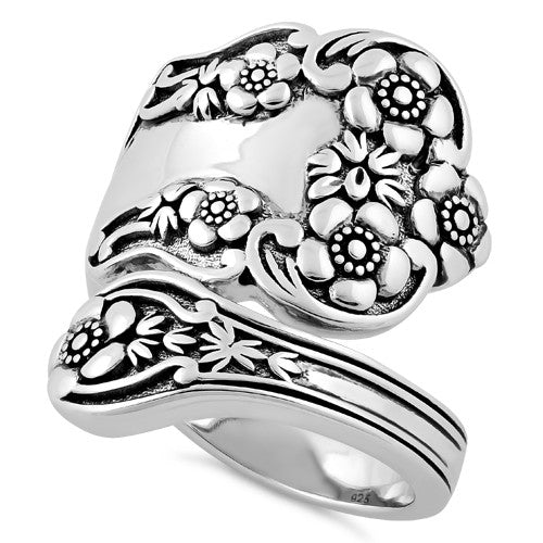 Sterling Silver Extravagant Flower Ring