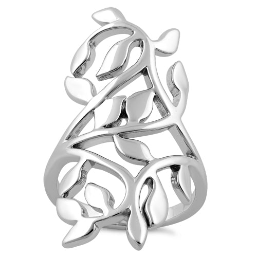 Sterling Silver Extravagant Leaves Ring