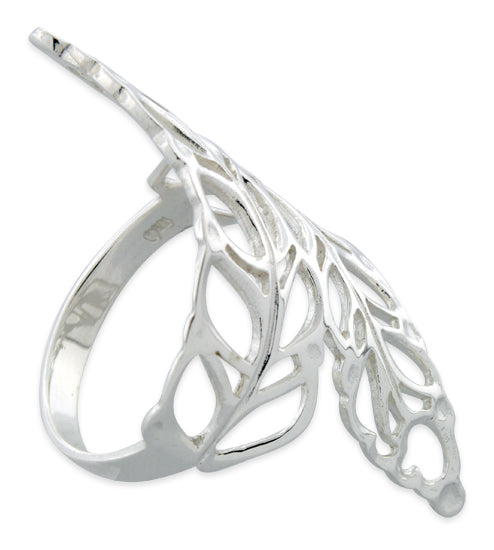 Sterling Silver Extravagant Leaves Ring