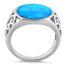 Sterling Silver Extravagant Lab Opal Swirl Ring