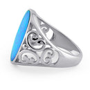 Sterling Silver Extravagant Lab Opal Swirl Ring