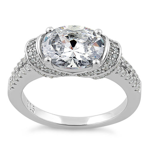 Sterling Silver Extravagant Oval CZ Ring