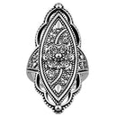 Sterling Silver Extravagant Rope Flower Ring