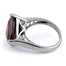 Sterling Silver Extravagant Trillion Dark Garnet CZ Ring