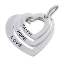 Sterling Silver Faith-Hope-Love Heart Pendant