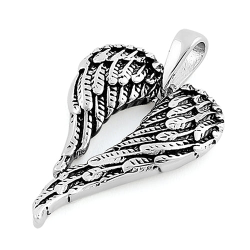 Sterling Silver Fallen Angel Wings Pendant