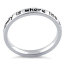 Sterling Silver "Family is where life begins & love never ends" Ring