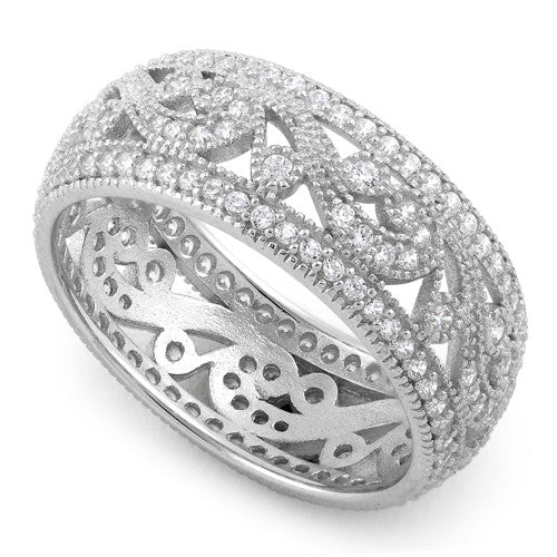 Sterling Silver Filigree CZ Ring