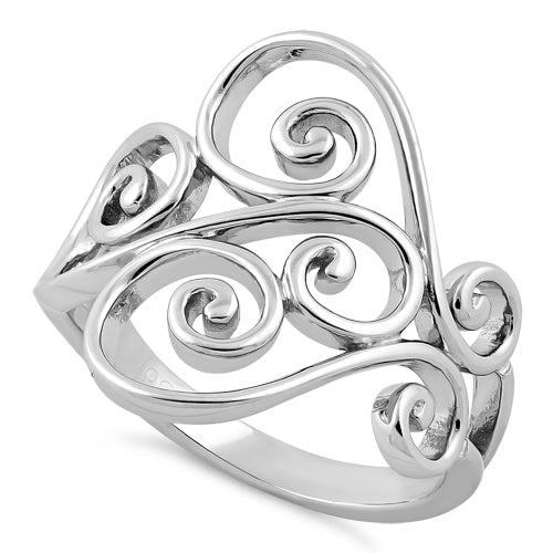 Sterling Silver Filigree Heart Ring