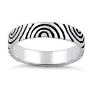 Sterling Silver Fingerprint Band Ring