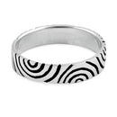 Sterling Silver Fingerprint Band Ring