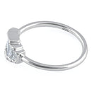 Sterling Silver Five Radiant Cut Clear CZ Ring